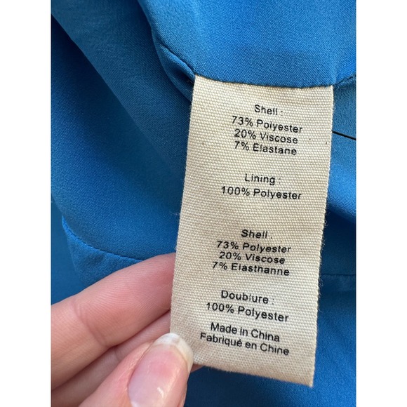 L'Agence Inez Crop Blazer Campanula Cobalt Blue Size 4 - Picture 14 of 16